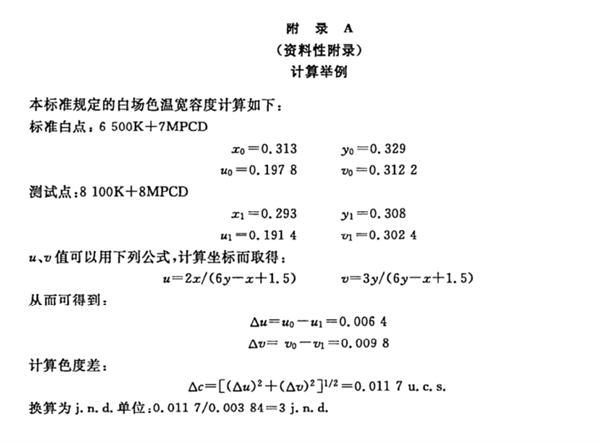 彩色显示器白平衡点色坐标2